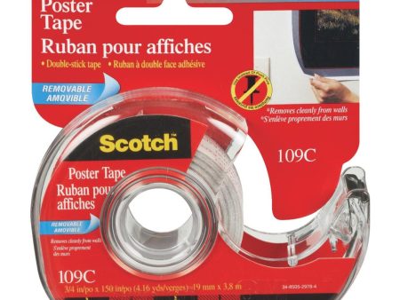 3M Scotch 3 4 In. W. x 150 In. L. Clear Removable Double-Sided Poster Mounting Tape Online Sale