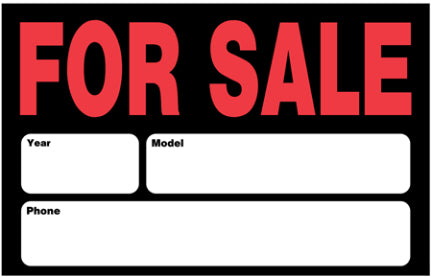 8  X 12  BLACK AND RED FOR SALE SIGN Hot on Sale