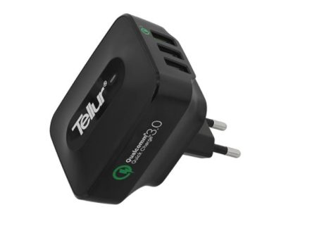 Tellur AC Charger QC 3.0 3*USB Ports (1 Port QC 3.0 & 2 USB Port 2.4A) Black Online now