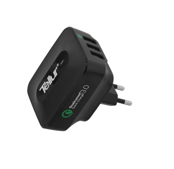 Tellur AC Charger QC 3.0 3*USB Ports (1 Port QC 3.0 & 2 USB Port 2.4A) Black Online now