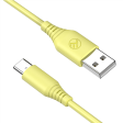 Tellur Silicone USB to Type-C Cable 3A 1m Yellow Cheap