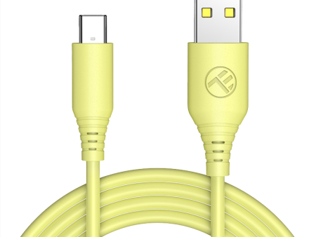 Tellur Silicone USB to Type-C Cable 3A 1m Yellow Cheap