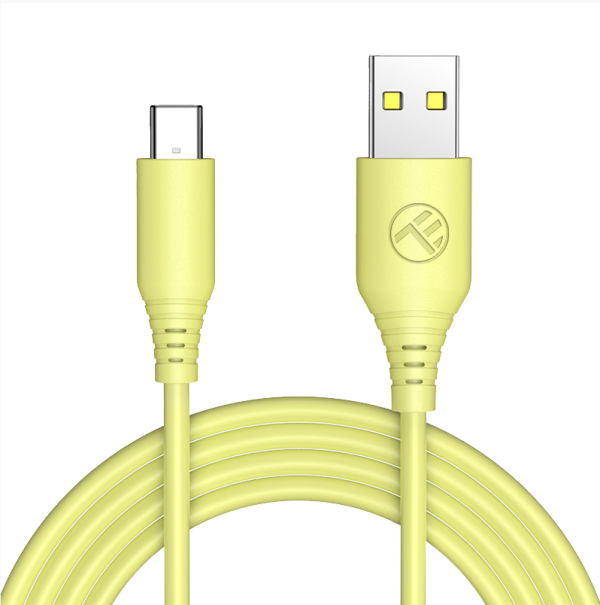 Tellur Silicone USB to Type-C Cable 3A 1m Yellow Cheap