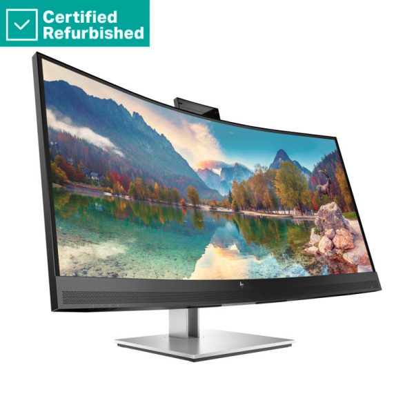 RENEW SILVER HP E34m G4 Curved Conferencing Monitor - 34  3440x1440 WQHD 400-nit 75Hz AG, Curved, VA, USB-C(65W) HDMI DisplayPort, 4x USB-A, speakers, 5MP webcam, RJ-45 LAN, height adjustable tilt swivel, 1 years For Cheap