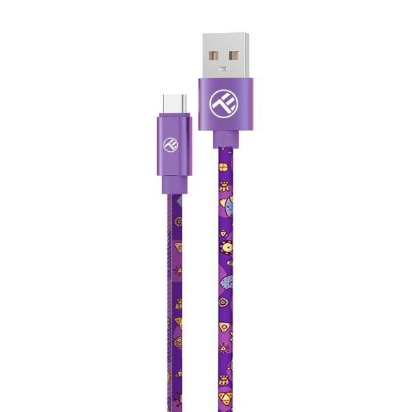 Tellur Graffiti USB to Type-C Cable 3A 1m Purple For Discount