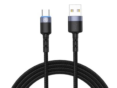 Tellur Data Cable USB to Type-C LED Light Nylon 2m Black on Sale