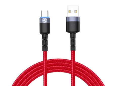 Tellur Data Cable USB to Type-C with LED Light 3A 1.2m Red Online