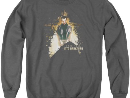 STAR TREK : DARK VILLAIN ADULT CREW NECK SWEATSHIRT CHARCOAL 2X Sale