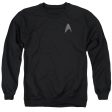 STAR TREK : DARKNESS COMMAND LOGO ADULT CREW NECK SWEATSHIRT BLACK MD on Sale