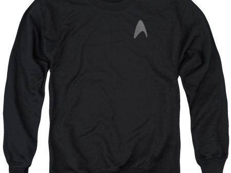 STAR TREK : DARKNESS COMMAND LOGO ADULT CREW NECK SWEATSHIRT BLACK MD on Sale