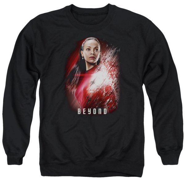 STAR TREK BEYOND : UHURA POSTER ADULT CREW SWEAT Black MD Online Hot Sale