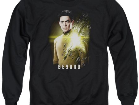 STAR TREK BEYOND : SULU POSTER ADULT CREW SWEAT Black 3X Hot on Sale