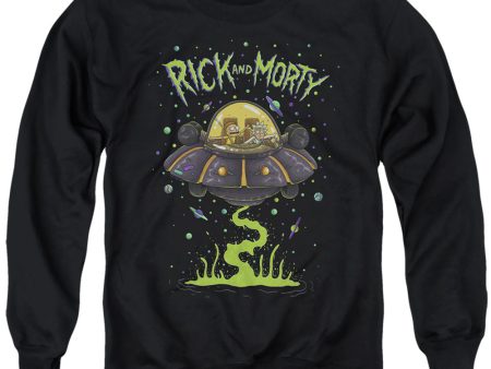 RICK AND MORTY : UFO ADULT CREW SWEAT Black SM Online Hot Sale