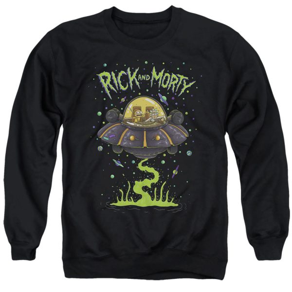 RICK AND MORTY : UFO ADULT CREW SWEAT Black SM Online Hot Sale