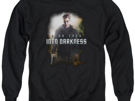 STAR TREK : DARKNESS KIRK ADULT CREW NECK SWEATSHIRT BLACK 2X For Discount