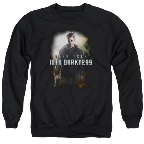 STAR TREK : DARKNESS KIRK ADULT CREW NECK SWEATSHIRT BLACK 2X For Discount