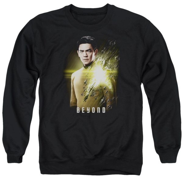 STAR TREK BEYOND : SULU POSTER ADULT CREW SWEAT Black MD Hot on Sale