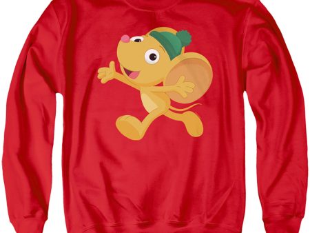 SESAME STREET : FURRY FRIEND, LITTLE MOUSE ADULT CREW SWEAT Red XL Online Sale