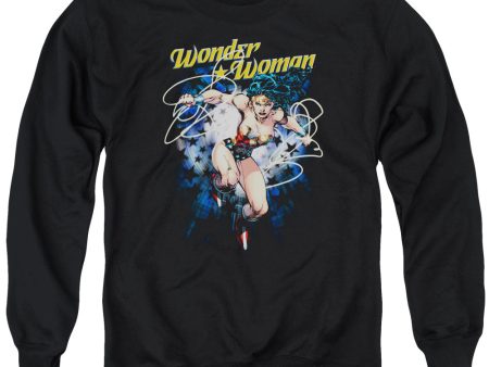 JUSTICE LEAGUE OF AMERICA : STARBURST ADULT CREW SWEAT BLACK LG Online now