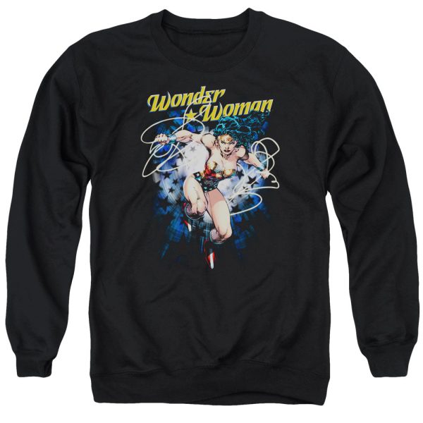 JUSTICE LEAGUE OF AMERICA : STARBURST ADULT CREW SWEAT BLACK LG Online now