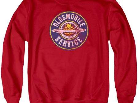 OLDSMOBILE : VINTAGE SERVICE ADULT CREW SWEAT Red LG Sale