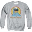 SESAME STREET : COOKIE MONSTER LAYERS ADULT CREW SWEAT Athletic Heather LG Discount