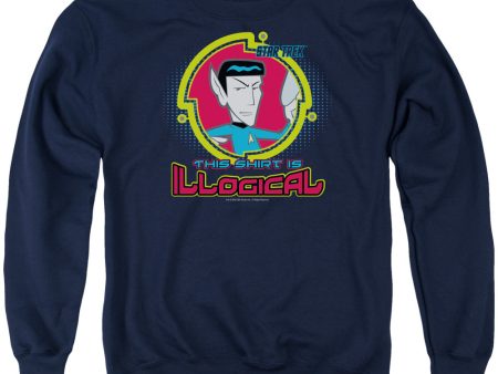 QUOGS : ILLOGICAL ADULT CREW NECK SWEATSHIRT NAVY SM Online Hot Sale